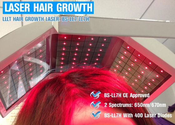 آلة نمو الشعر بالليزر القابلة للتعديل للطاقة مع ثنائيات ليزر حقيقية بطول 650nm / 670nm